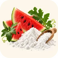 Vandmelon og hvidt pulver med L-citrullin